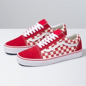 Old Skool Red Checkered Vans